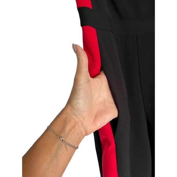 MG Womens Wide Leg Jumpsuit w/ Pockets Sleeveless Size 2 Black/Red - Picture 4 of 8